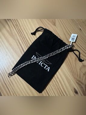 New! INVICTA Stainless Steel Chain Link Bracelet. 8.5 Inches. UNISEX